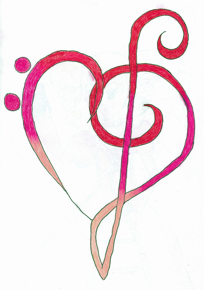 Treble Clef Bass Clef Heart Clipart - Free to use Clip Art Resource