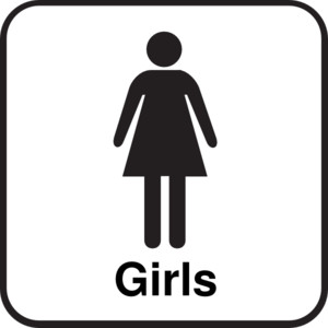 Bathroom Girls Sign clip art - Polyvore