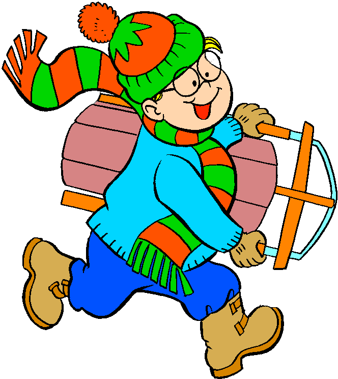 sled riding clipart