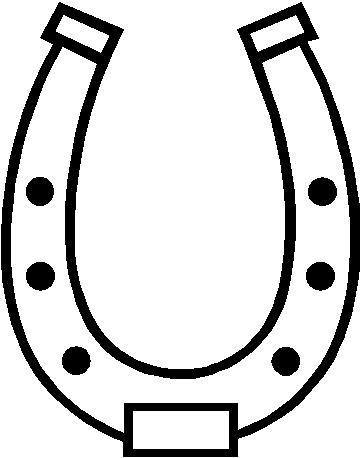 Horseshoe clipart outline black and white
