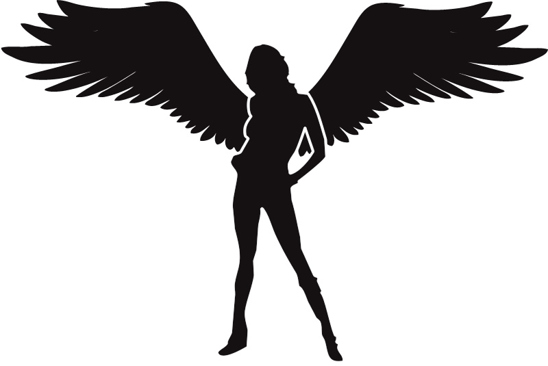Angel With Full Wings Wall Sticker Wall Art Decal Transfers