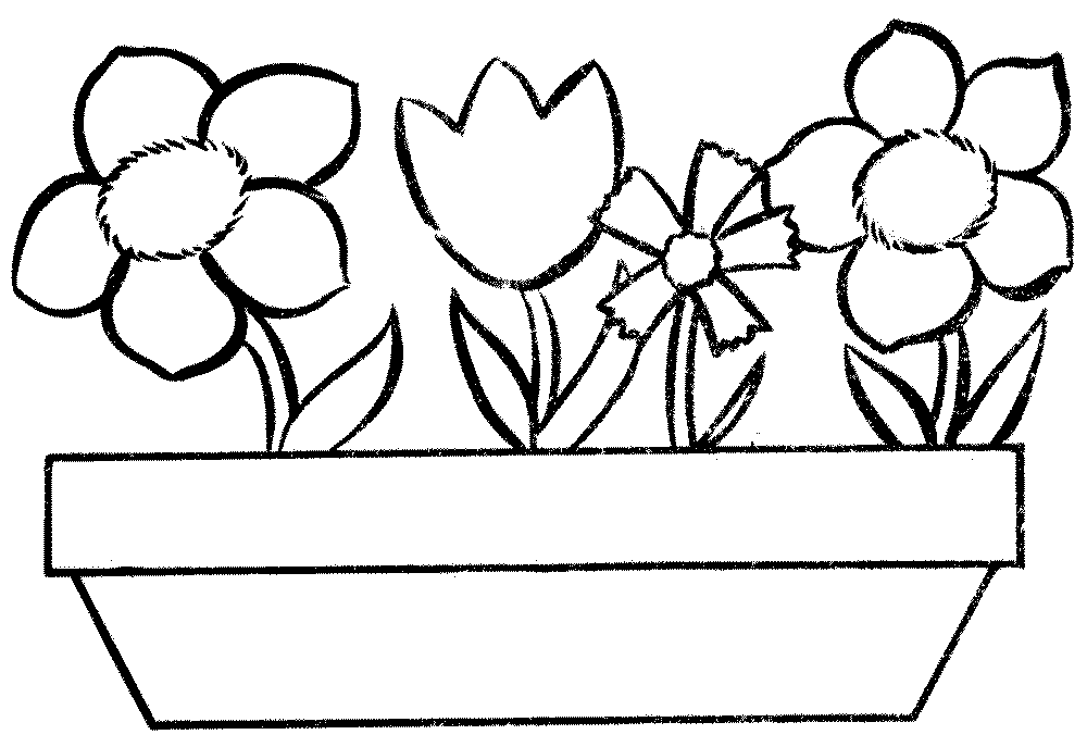 flower pot coloring page - Printable Kids Colouring Pages