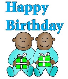 Twins Birthday Clipart