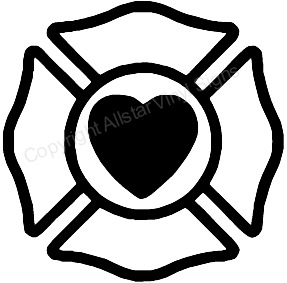 Maltese Cross (with Heart) - Firefighter Car Stickers - Vinyl ...