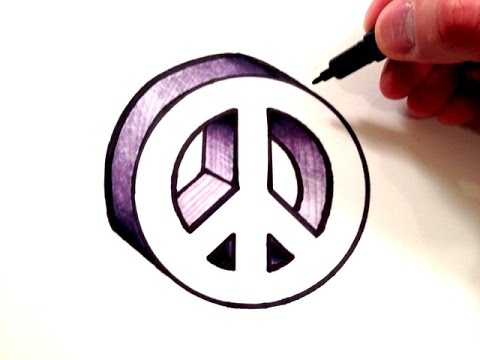 How to Draw a Peace Sign in 3D - YouTube