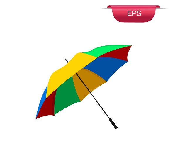 Beach umbrella, flat design element ~ Illustrations on Creative Market
