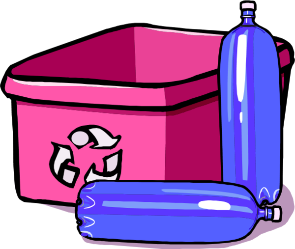 Recycling bin and bottles - vector Clip Art