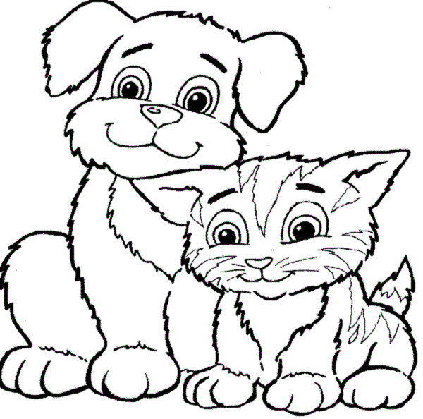 Animated dog and cat clipart