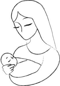 Mother and infant clipart