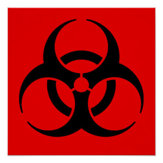 Red Biohazard Symbol Posters | Zazzle