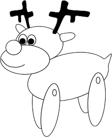 Free rudolf the red nose reindeer colour in picture clip art