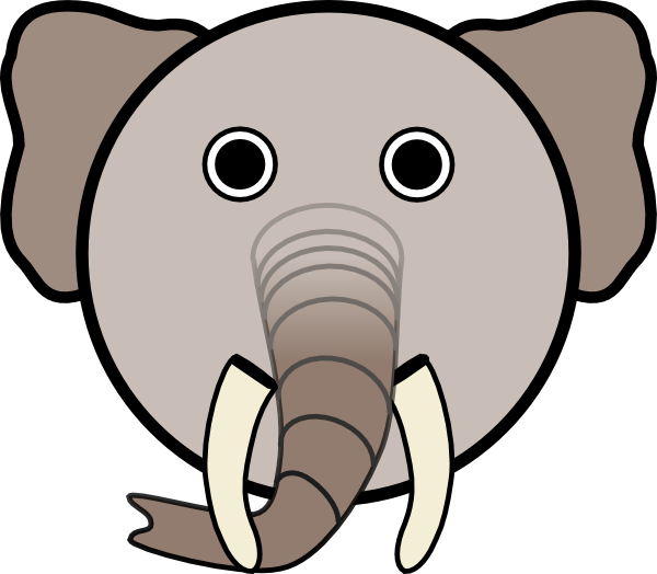 Elephant With Rounded Face Clip Art - vector clip art ...