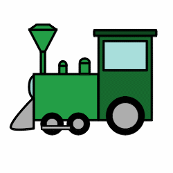 Drawing a cartoon train