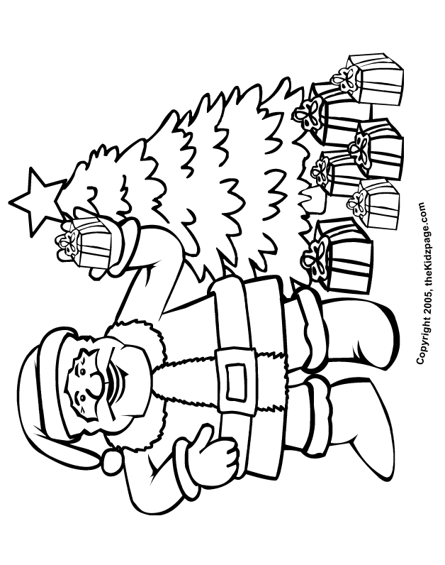 Christmas Santa and Presents Free Coloring Pages for Kids ...