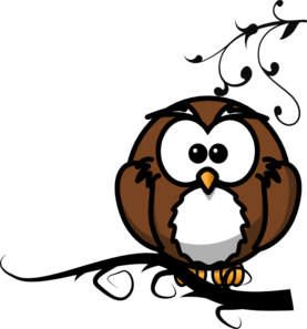 Owl On Branch 6 clip art - vector clip art online, royalty free ...