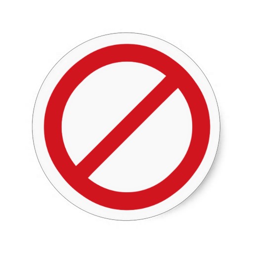 Prohibition Sign/No Symbol Stickers at Zazzle.