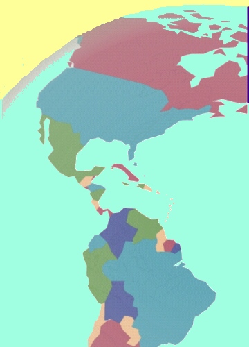 Earth maps - South America North America