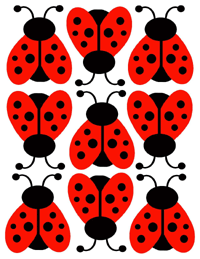 Ladybugs Bugs Red Pink Brown Green Blue Purple Baby Nursery Wall ...