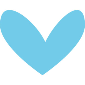 Cute heart clipart blue