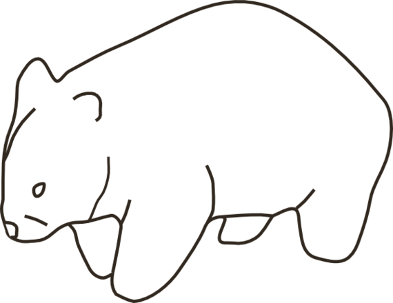 Wombat Outline Clipart - Free to use Clip Art Resource