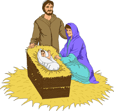 Baby jesus in a manger clipart free