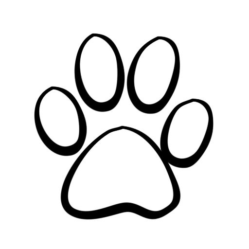 Clipart dog paw black and white