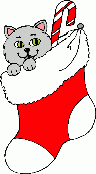 Cat In Stocking Christmas Clipart