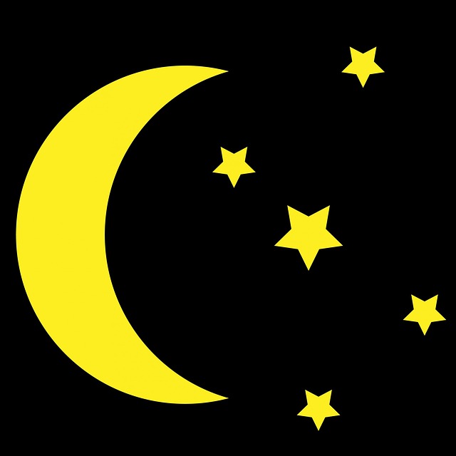 MOON, STAR, STARS, BLACK, BACKGROUND, YELLOW, ART - Public Domain ...