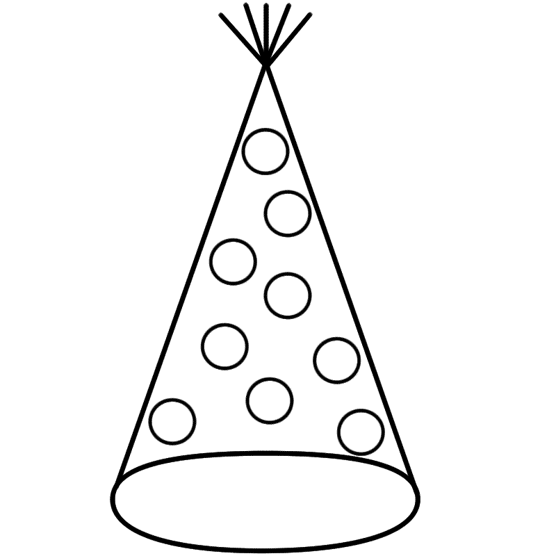 Printable Party Hat Coloring Page - Google Twit