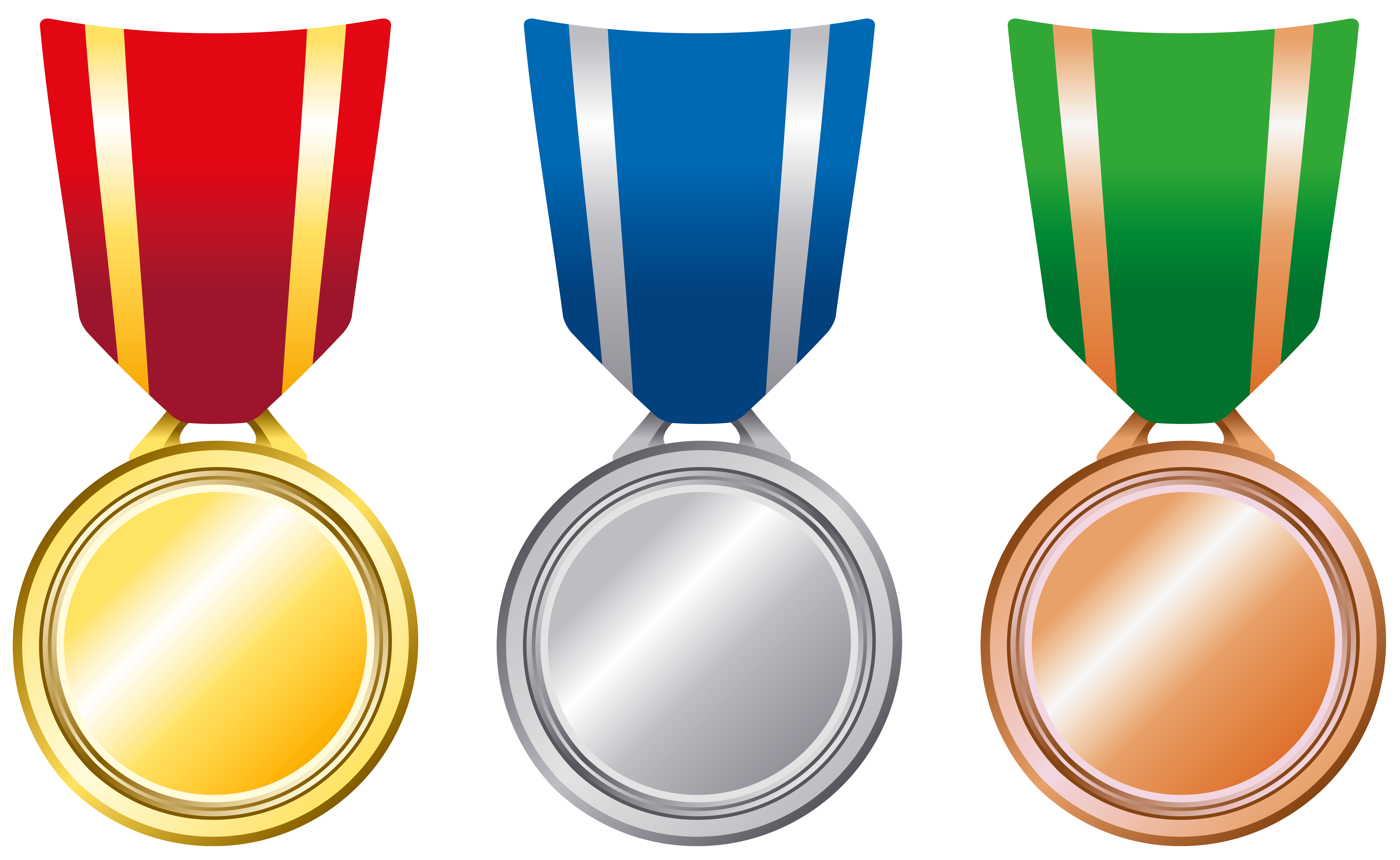 Transparent Gold Silver Bronze Medals PNG Clipart