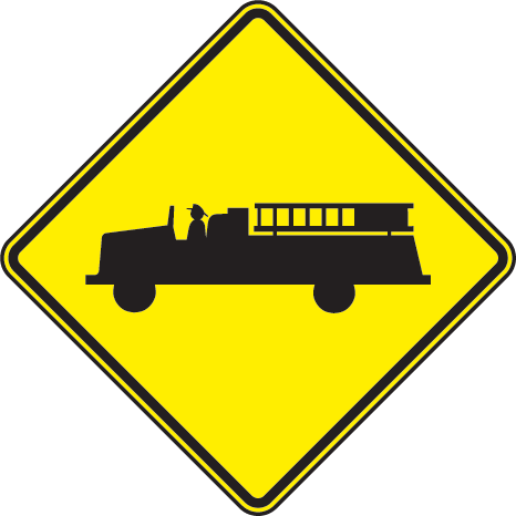 Emergency Vehicle Warning Sign by SafetySign.com - Y2355