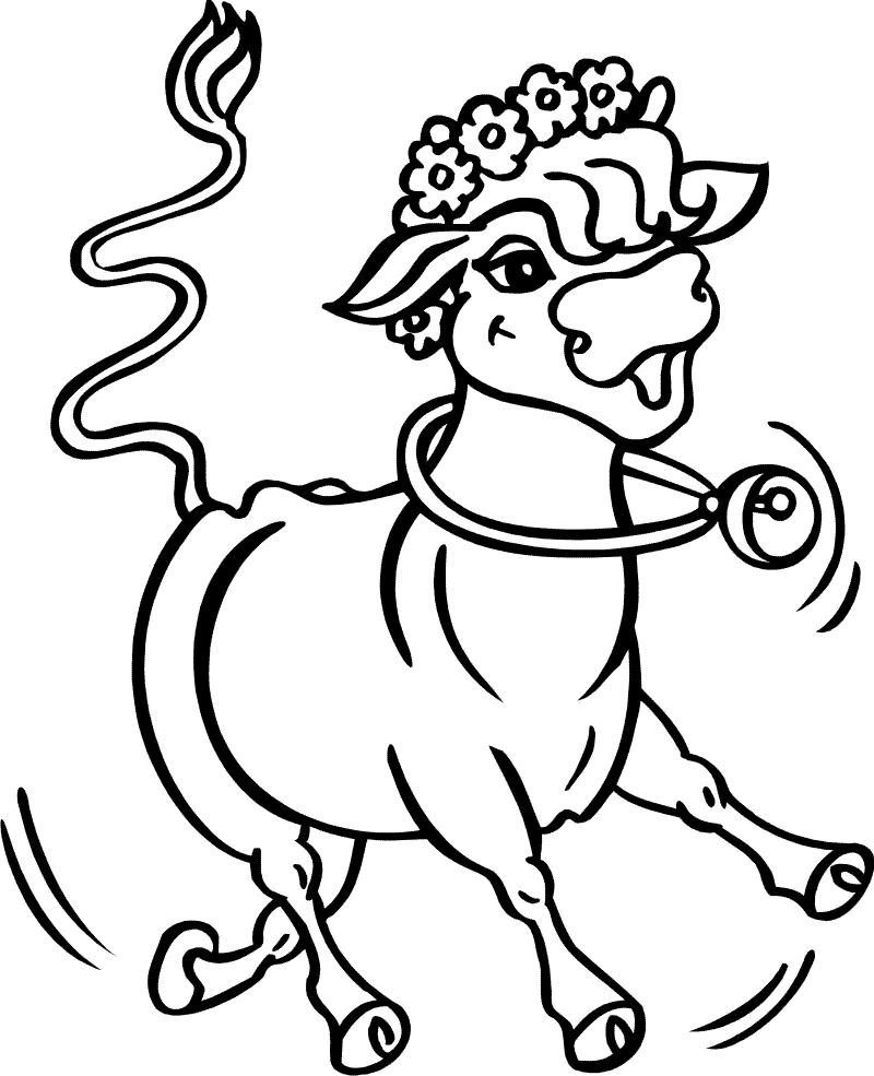 Free Coloring Pages For Kids: Coloring Cow