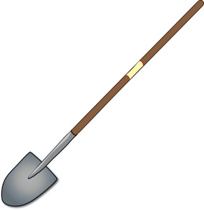 Shovel Clipart Image - Long Handled Garden Shovel