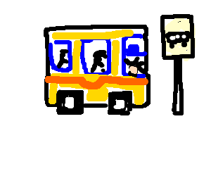 the short bus with oblong wheels (drawing by Jon6903)