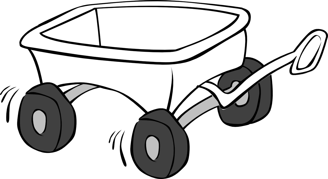 Wagon Black And White Clipart