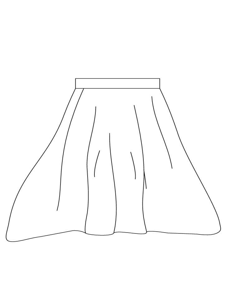 skirt colouring pages