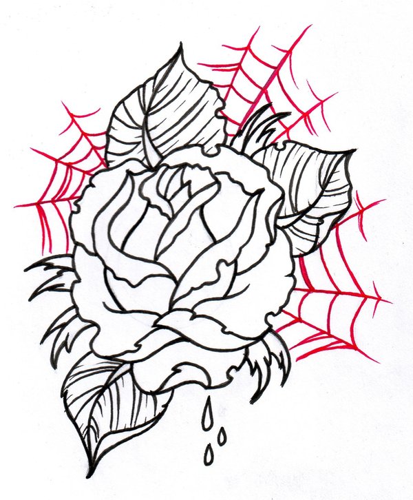 tattoo sketches | Neo Traditional Rose Outline 2 by ~vikingtattoo ...