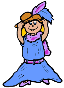 Full Version of Girl Playing Dress-Up Clipart