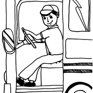 Bus Driver Open Bus Door Coloring Pages | Best Place to Color