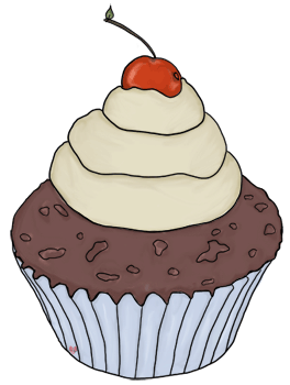 Chocolate cupcake clipart