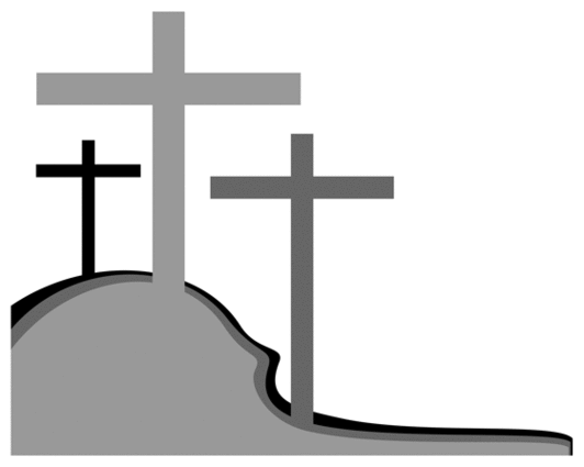 three crosses on a hill clipart