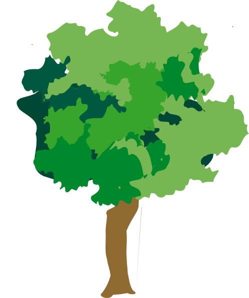 Pointing tree with face clipart