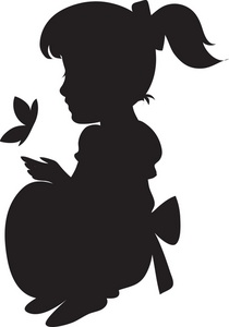 Little Girl Silhouette Clipart