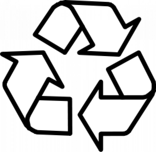 Recycling Symbol 3 Arrows Black Outline | Download free Vector