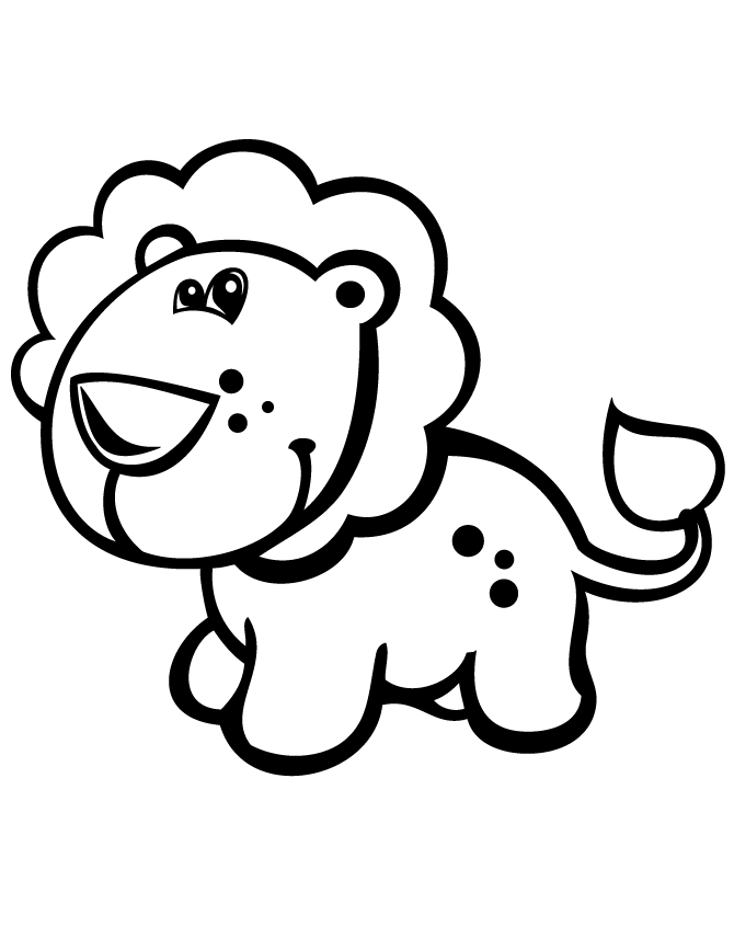 Baby lion clipart outline