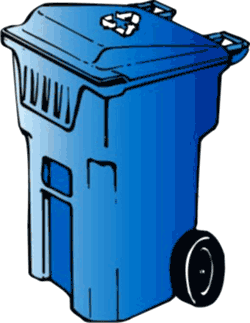 Blue recycle bin clipart