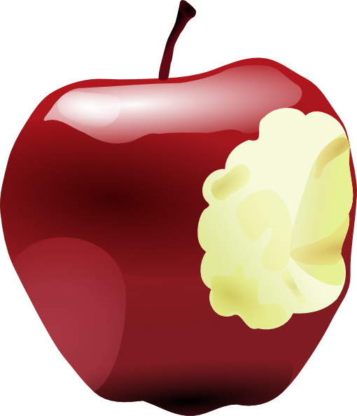 Half Red Apple Clipart