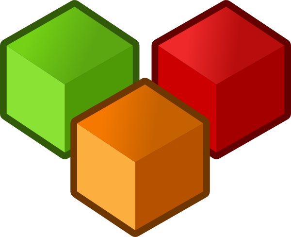 Orange Cube Shapes Clipart