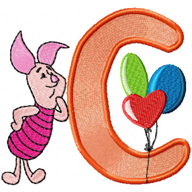 New Free embroidery Piglet Letter C - News - Free machine ...