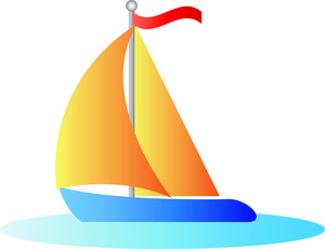 Cartoon Lake Boat Clipart